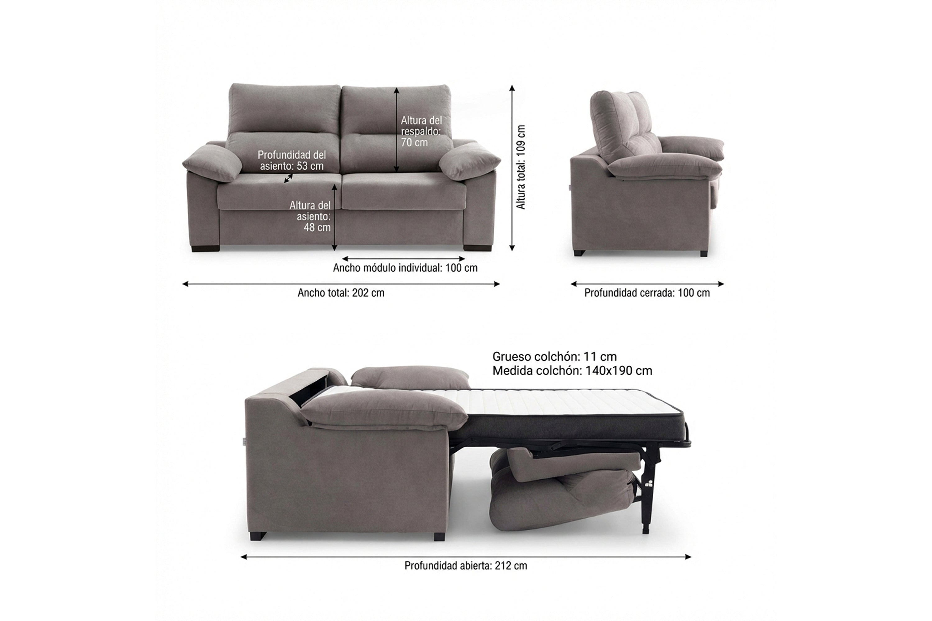 Sofá Cama Royal Dark